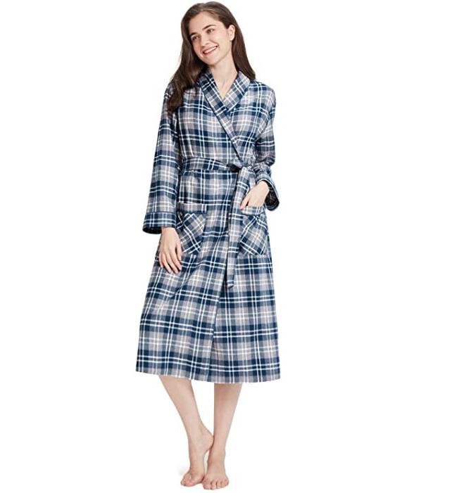  SIORO女士纯棉法兰绒长款浴袍 20.99加元（原价 42.99加元），多款可选！