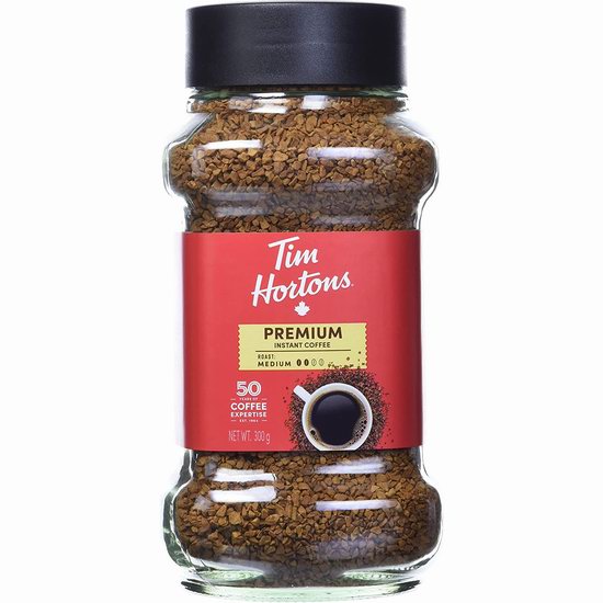  Tim Hortons 中度烘焙 速溶咖啡（300克） 14.16加元（原价 16.49加元）