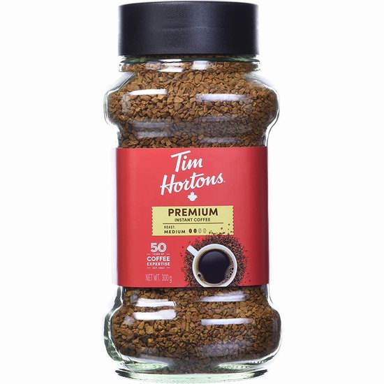  Tim Hortons 中度烘焙 速溶咖啡（300克） 13.41加元（原价 16.49加元）