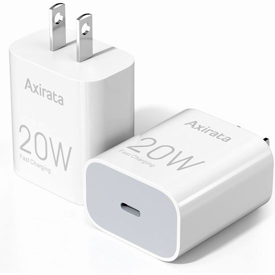  历史新低！Axirata 20W PD 3.0 USB C 智能超快速USB充电器2件套 16.99加元！