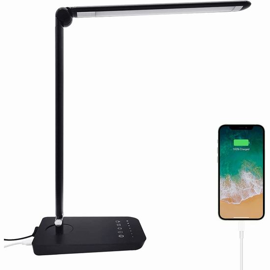  ALongDeng 10W 可调光 LED护眼台灯 25.49加元！带USB充电口！