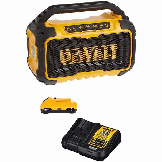  历史新低！DEWALT 得伟 20V MAX 蓝牙立体声扬声器+锂电池+充电器套装4.4折 139加元包邮！