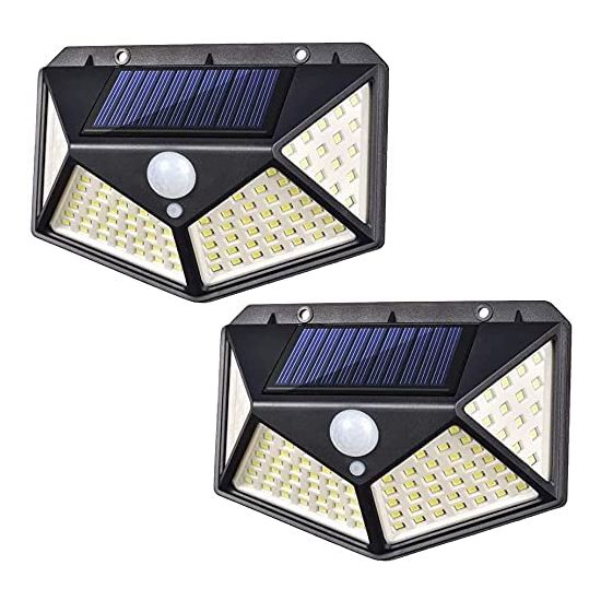  TOPTRY 100 LED 超亮 太阳能运动感应灯2件套 16.99加元！