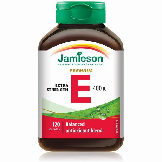  Jamieson 健美生 维生素E复合软胶囊（400 IU x 120粒） 16.62加元 （官网价 26.99加元）