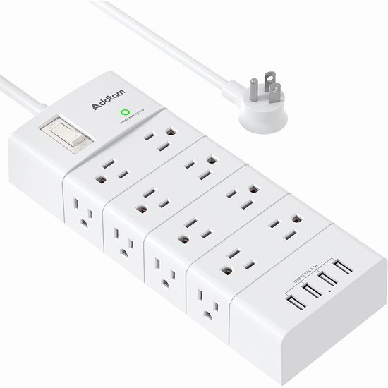  Addtam 浪涌保护 16插座 + 4 USB充电 插线板6折 23.99加元限量特卖并包邮！