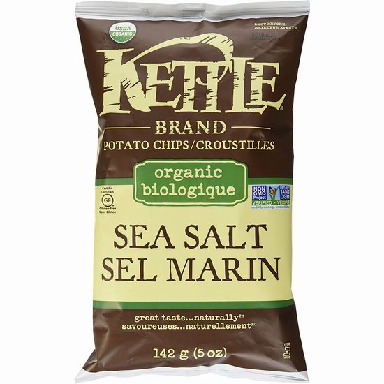  白菜价！历史新低！Kettle 海盐味有机薯片（142克）2.9折 1加元清仓！