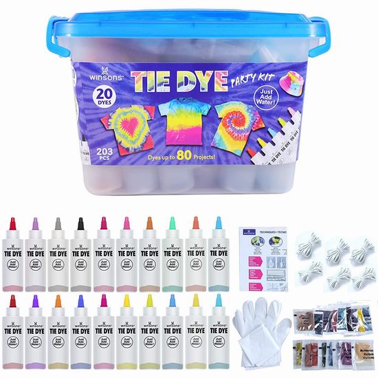  WINSONS 亲子互动 DIY中华手工扎染织物20色套装5.6折 25.99加元！