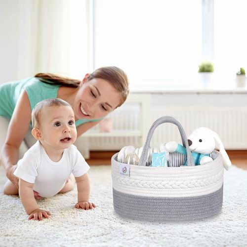  KiddyCare 100%棉帆布 便携式婴儿尿布收纳盒6.3折 18.99加元（原价 29.99加元）