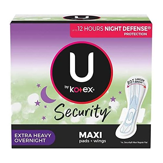  历史新低！U by Kotex 高洁丝 Security 夜用护翼卫生巾（2x12片）6.2折 5.67加元！12小时零渗漏！