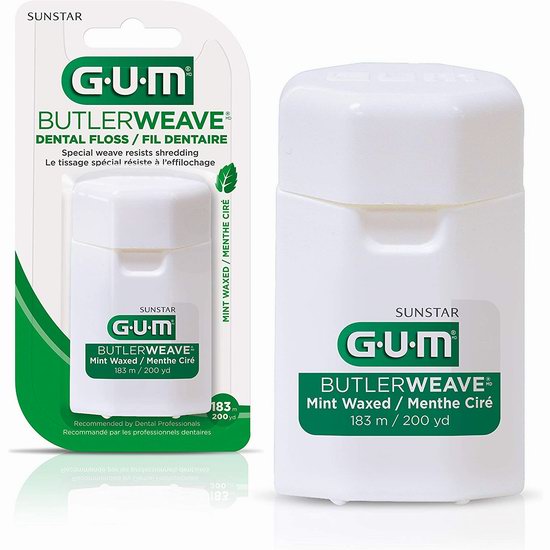  白菜补货！历史新低！Gum ButlerWeave 薄荷味上蜡牙线（183米）2.5折 1加元！