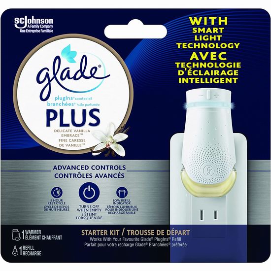  Glade PlugIns Plus 香草味 空气清新 插电式香薰机6.5折 6.87加元！