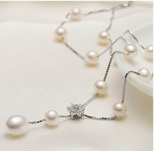  GN PEARL 925纯银淡水珍珠吊坠Y形项链 36.36加元（原价 61.25加元）+包邮！