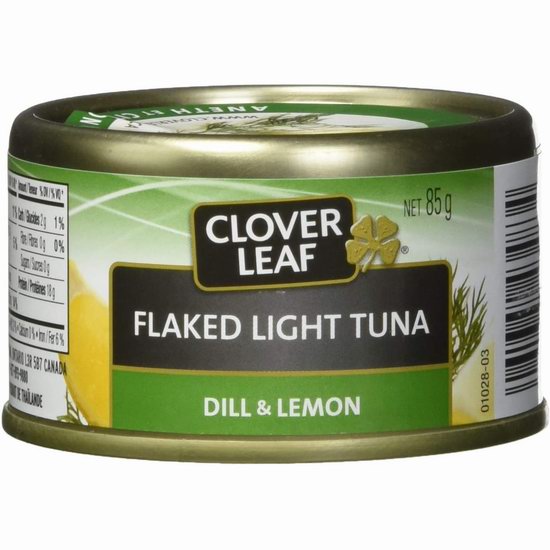  Clover Leaf 柠檬味 金枪鱼罐头（85克 x 24罐）4.6折 22.12加元！单罐仅0.92加元！