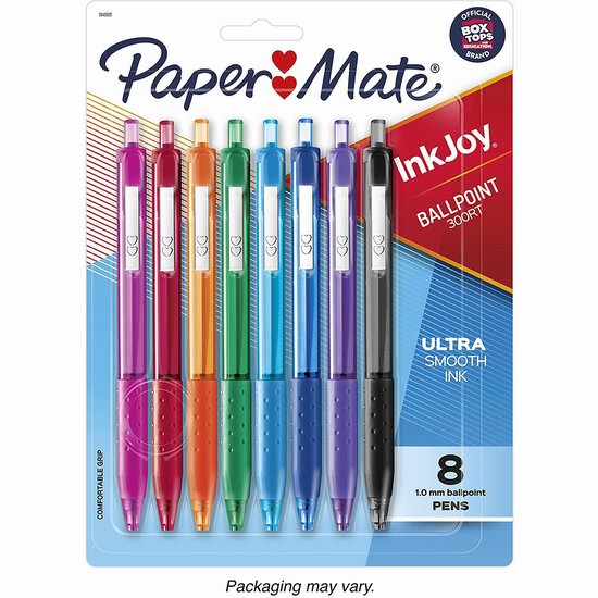  白菜价！历史新低！Paper Mate InkJoy 300RT 可伸缩 彩色圆珠笔8件套2.5折 2.47加元！