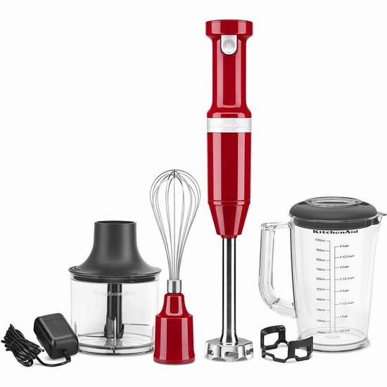  KitchenAid KHBBV83ER 无绳充电式 手持式搅拌机/料理棒套装5.7折 129.98加元包邮！