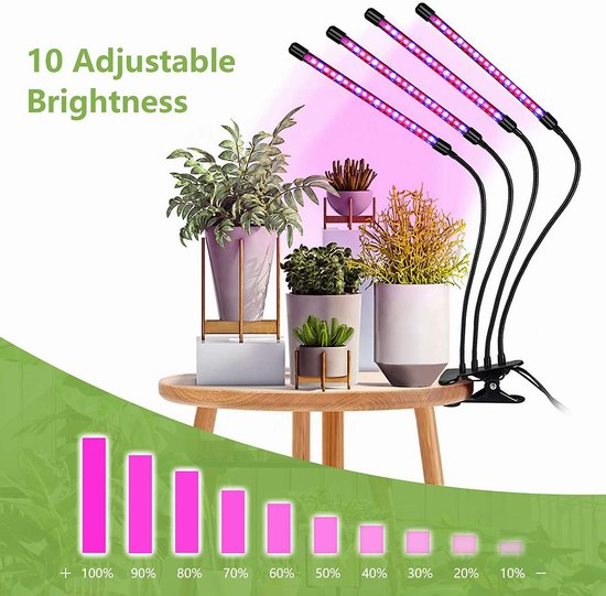 历史新低！eisaro 4灯头 育苗神器 自动定时 LED植物培育生长灯5折 19.99加元包邮！