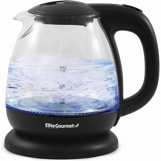历史新低！Elite Gourmet 1升量 蓝光玻璃电热水壶 21.82加元！
