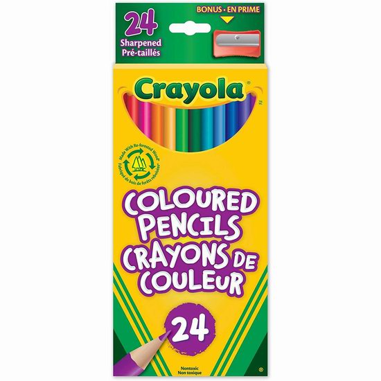  白菜价！Crayola 24色儿童画笔 彩色铅笔3.3折 1.97加元！