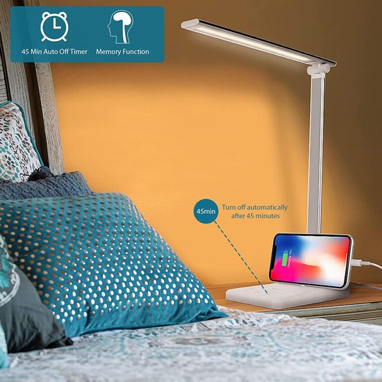 Semlos 可调亮度LED护眼台灯6折 18.63加元！内置USB充电口！