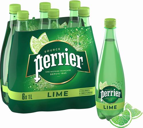  Perrier 天然碳酸苏打水 青柠味 1升×6瓶 7.57加元（原价 8.99加元）