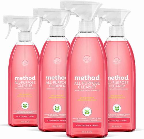  Method 粉红葡萄柚味 多用途清洁喷雾828毫升× 4件 15.96加元（原价 19.96加元）