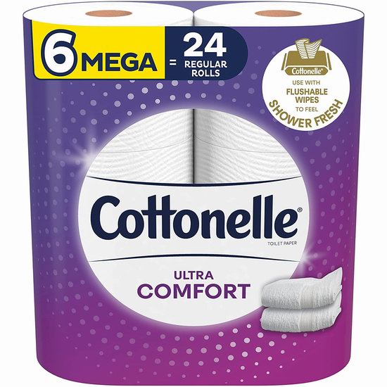  历史新低！Cottonelle Ultra Comfort 6卷双层卫生纸5.4折 6.49加元！相当于24卷！