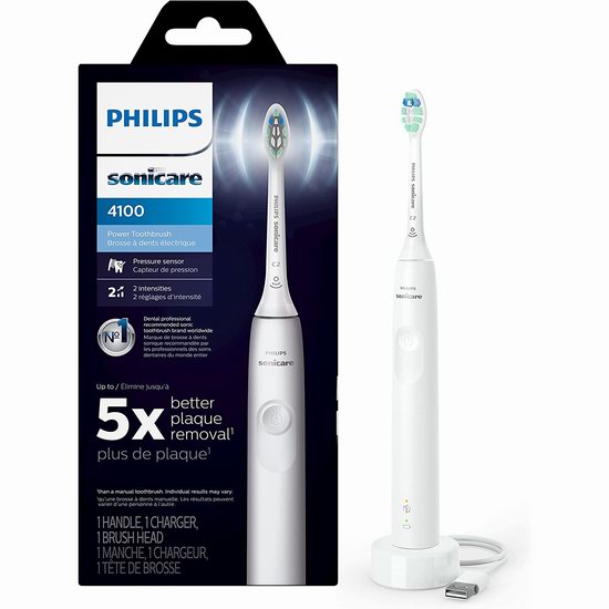  历史新低！新品 Philips 飞利浦 Sonicare 4100 HX3681/23 声波震动电动牙刷6.2折 49.96加元包邮！