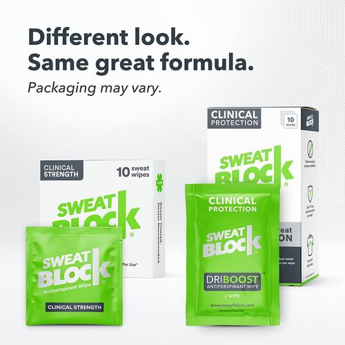  高分平价！SweatBlock 医用级 强效7天 止汗湿纸巾/止汗剂10张 22.79加元