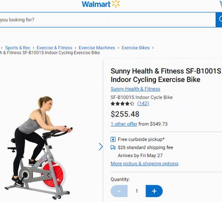 白菜升级！Sunny Health & Fitness SF-B1001S 家用静音健身自行车3折 114.96加元包邮！