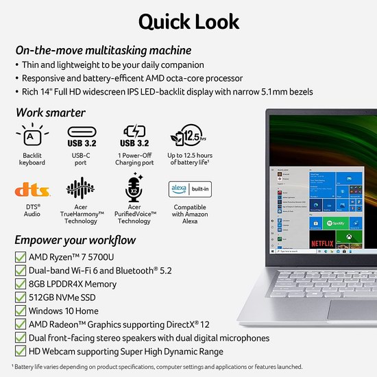 历史新低！Acer 宏碁 Swift 3 蜂鸟 14寸超纤薄笔记本电脑（8GB, 512GB SSD） 799.99加元包邮！