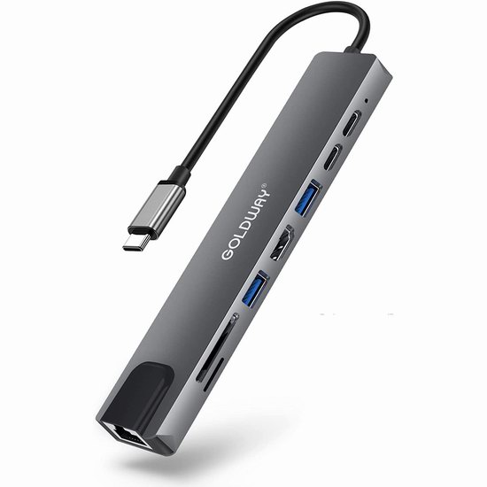  历史新低！Goldway USB C Hub 八合一集线器5折 19.99加元包邮！