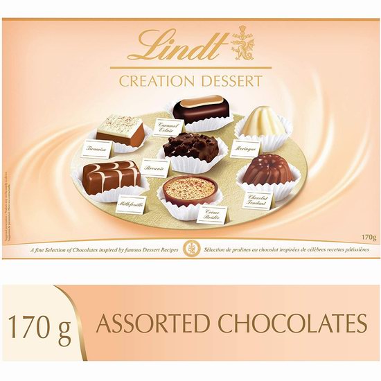  金盒头条：Lindt Creation Dessert 瑞士莲巧克力盒装（170g）7.6折 12.04加元！