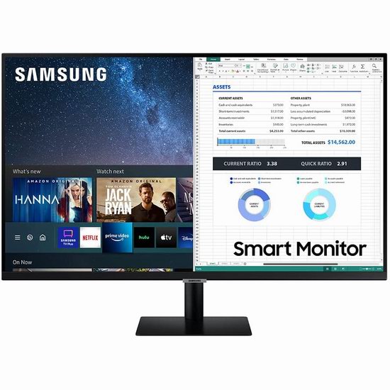  历史新低！新一代 SAMSUNG 三星 M7 32英寸 4K UHD 二合一智能电视/显示器6折 298加元包邮！带Office 365套件！