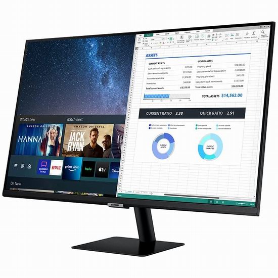 历史新低！新一代 SAMSUNG 三星 M7 32英寸 4K UHD 二合一智能电视/显示器6折 298加元包邮！带Office 365套件！