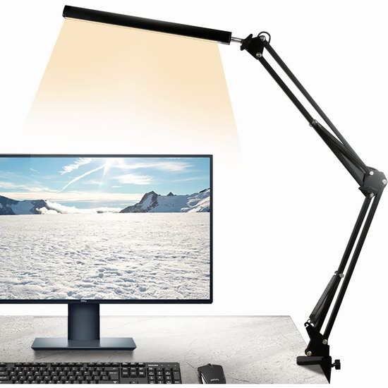  历史新低！Karcusiny 12W 夹式摇臂LED护眼台灯5.6折 27.99加元包邮！