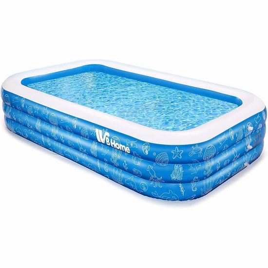 历史新低！WBHome 3米超大 矩形充气游泳池6.1折 73.99加元包邮！