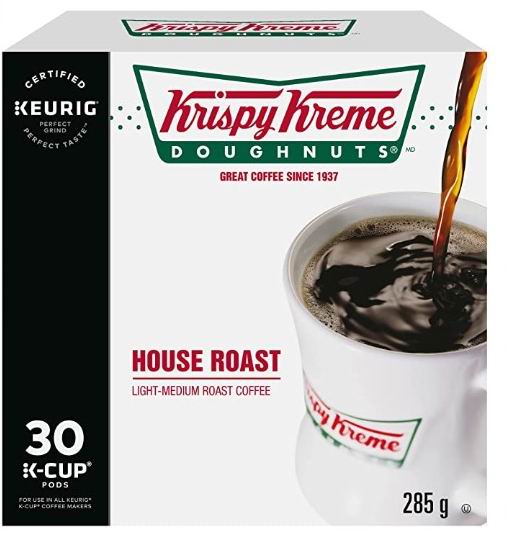  Krispy Kreme 自家烘焙K-Cup咖啡胶囊30粒 9.47加元（原价 16.49加元）