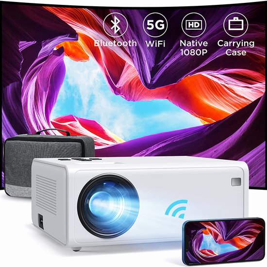  AKIYO 原生1080P 5G WiFi 蓝牙 家庭影院投影仪3.7折 88.99加元包邮！