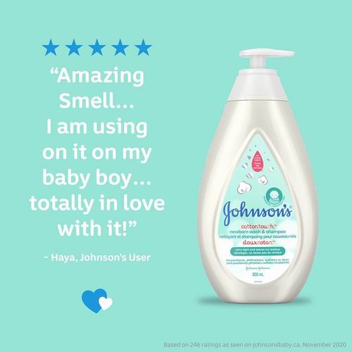  Johnson's Baby 新生儿2合1沐浴露洗发水800毫升 无泪配方 7.1加元
