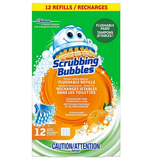  Scrubbing Bubbles 马桶清洁刷替换装 12个 4.49加元