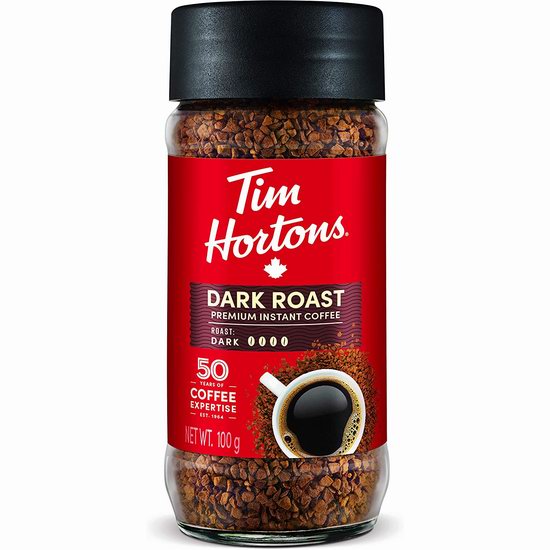  Tim Hortons 速溶黑咖啡（100克）5.5折 4.72加元！减脂瘦身，排毒养颜！