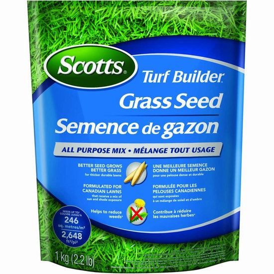  Scotts 20243 多用途混合草籽（1公斤）14.24加元！