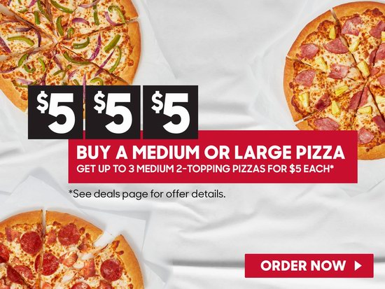 Pizza Hut 必胜客 购买中号披萨，再买3个以内中号披萨每个仅需5加元！