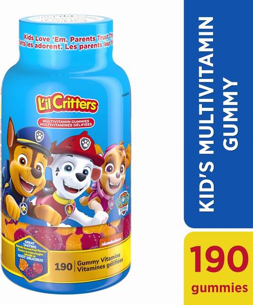  L'il Critters  Paw Patrol儿童复合维生素软糖190粒 10.05加元（原价 14.99加元）