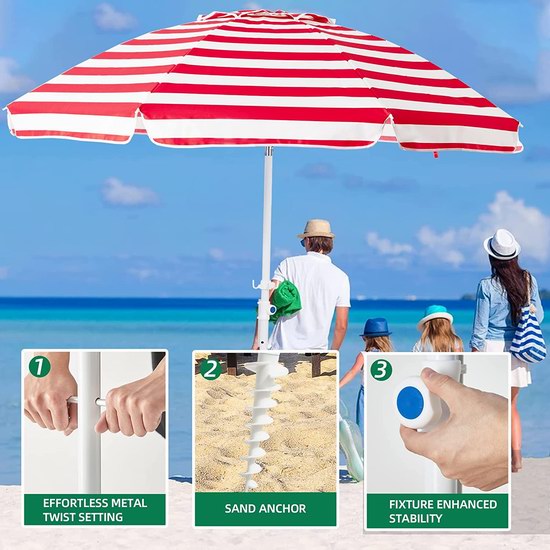 MEWAY 8.5英尺 可倾斜 便携式户外太阳伞/沙滩遮阳伞4.7折 84.79加元包邮！