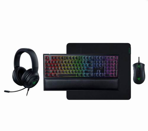  史低价！Razer Ornata V2 键盘+DeathAdder V2鼠标+Kraken V3 X耳机+鼠标垫4件套 93.87加元（原价 169.97加元 ）