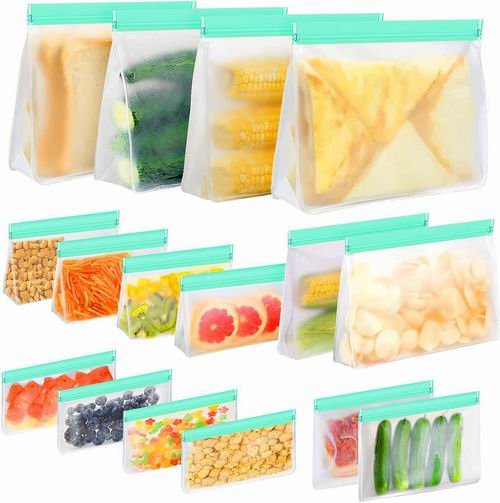  LINLEE 可重复使用 防漏食品储存袋/冷冻袋/三明治袋16个 17.99加元（原价 24.99加元）