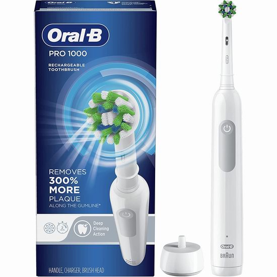  Oral-B Pro 1000 3D震动电动牙刷5.9折 49.99加元包邮！3色可选！