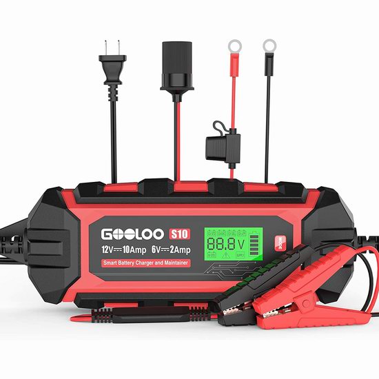  历史新低！GOOLOO S10 6V/12V 10安培 汽车电瓶养护充电器5折 49.99加元包邮！