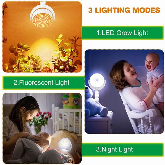  白菜价！历史新低！LVJING 100W 三合一 LED植物生长灯/阅读照明灯/夜灯3.5折 10.55加元清仓！